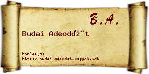 Budai Adeodát névjegykártya